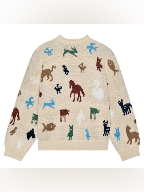 THE GREAT. Sweaters - The Great. Pictograph Roll Neck Pullover Sweater Cream NWT Size 2 $395.